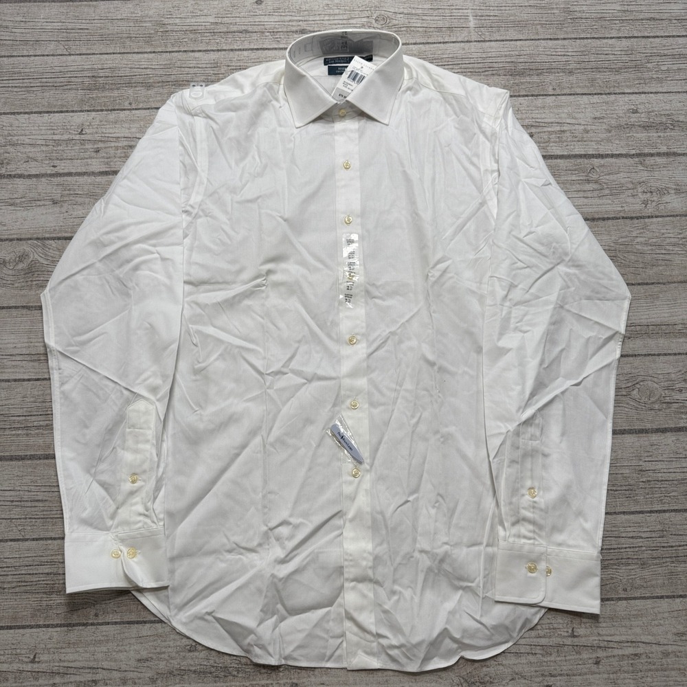 NEW Polo Ralph Lauren Dress Shirt Mens 16.5 36/37 White Regent Custom Fit Cotton